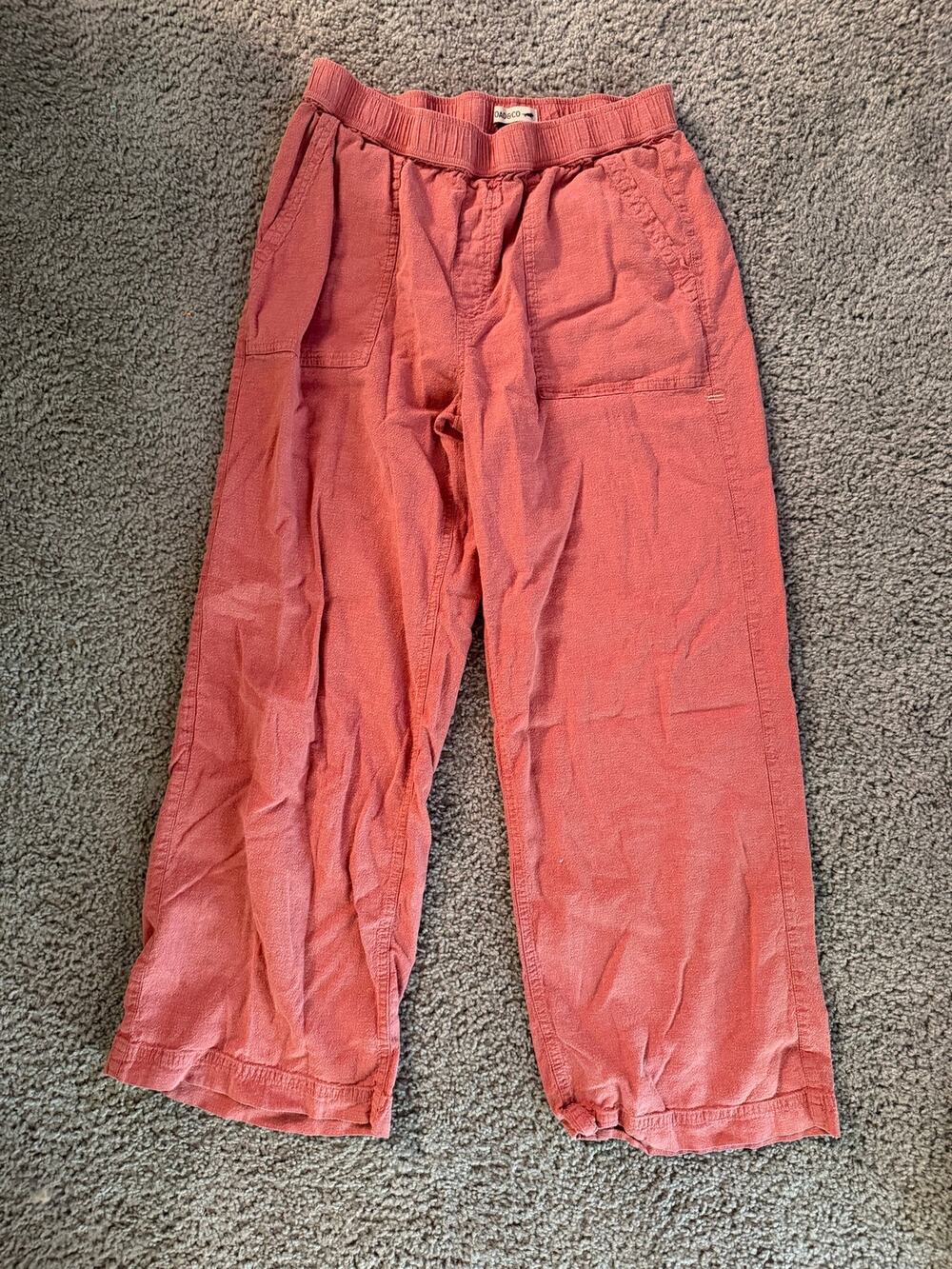 Toad&Co Taj Hemp Wide Leg Pull-On Pants Dusty Cedar Pink Gorpcore Granola Girl